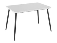 Кухонный стол Детройт ЛДСП (Подстолье Конус Черное) Белый матовый / Черный, металл