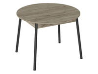 Кухонный стол Цент ЛДСП (Подстолье косое черное) Дуб Крафт серый / Черный, металл