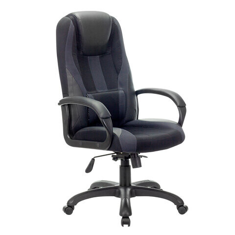 Кресло компьютерное BRABIX PREMIUM Rapid GM-102 экокожа/ткань черное/серое 532105
