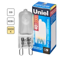 Лампа галогенная Uniel G9 40 Вт свет тёплый белый UNIEL JCD-FR-40/G9 картон