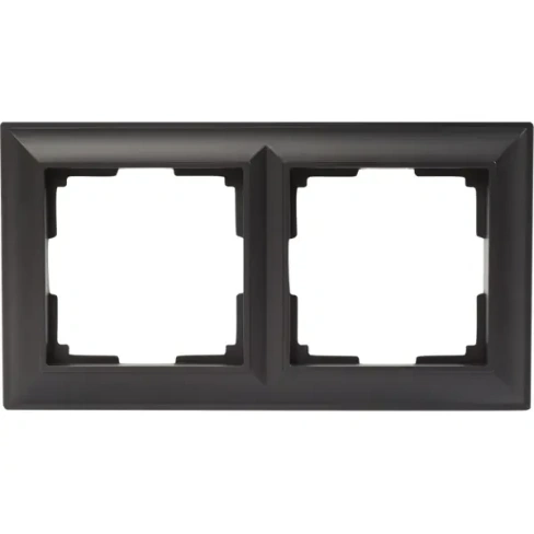 Рамка для розеток и выключателей Werkel Fiore 2 поста, цвет чёрный матовый WERKEL Рамка на 2 поста серии Fiore