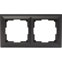 Рамка для розеток и выключателей Werkel Fiore 2 поста, цвет чёрный матовый WERKEL Рамка на 2 поста серии Fiore