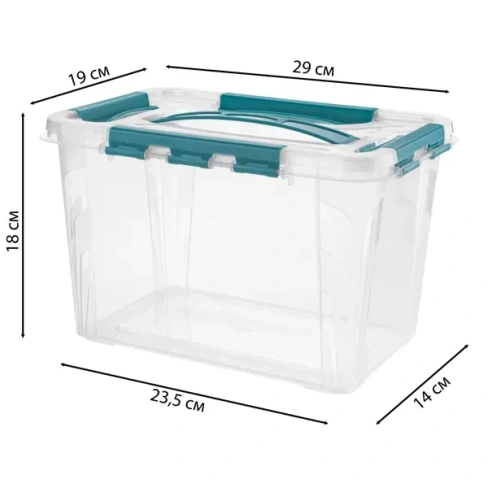 Ящик для хранения Grand Box 29x19x18 см 6.65 л пластик с крышкой цвет прозрачный Без бренда GRAND BOX