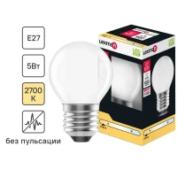 Лампа светодиодная Lexman E27 220-240 В 5 Вт шар матовая 600 лм теплый белый свет LEXMAN None