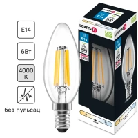 Лампа светодиодная Lexman E14 220-240 В 6 Вт свеча прозрачная 800 лм нейтральный белый свет LEXMAN None