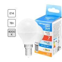 Лампа светодиодная Volpe E14 7 Вт 750 Лм холодный свет VOLPE LED-G45-7W/4000K/E14/FR/SLS