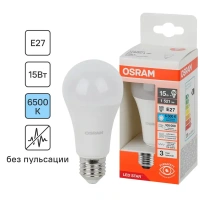 Лампа светодиодная Osram груша 15Вт 1521Лм E27 холодный белый свет OSRAM Лам LED OSRAM груша 15Вт,1521Лм,E27,6500