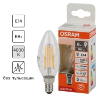 Лампа светодиодная Osram В E14 220/240 В 6 Вт свеча 806 лм нейтральный белый свет OSRAM лампочка