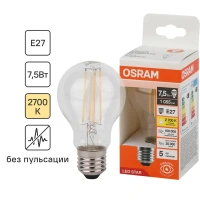 Лампа светодиодная Osram А E27 220/240 В 7.5 Вт груша 1055 лм теплый белый свет OSRAM лампочка