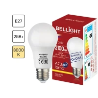 Лампа светодиодная Bellight E27 220-240 В 25 Вт груша 2100 лм теплый белый цвет света BELLIGHT Л-па LED A70 Е27 25W 2100