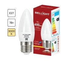 Лампа светодиодная Bellight E27 220-240 В 7 Вт свеча 600 лм теплый белый цвет света BELLIGHT 86170860