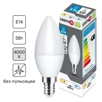 Лампочка светодиодная Lexman свеча E14 400 лм нейтральный белый свет 5 Вт LEXMAN LED