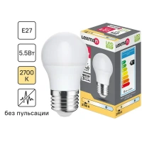 Лампочка светодиодная Lexman шар E27 440 лм теплый белый свет 5.5 Вт LEXMAN LED