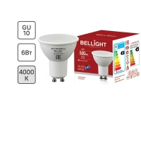 Лампа светодиодная Bellight GU10 220-240 В 6 Вт спот матовая 520 лм нейтральный белый свет BELLIGHT 88297899