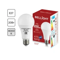 Лампа светодиодная Bellight E27 220-240 В 20 Вт груша матовая 2000 лм нейтральный белый свет BELLIGHT 88297791