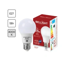 Лампа светодиодная Bellight E27 220-240 В 5 Вт груша матовая 470 лм нейтральный белый свет BELLIGHT 88297782