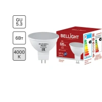 Лампа светодиодная Bellight MR16 GU5.3 220-240 В 6 Вт спот матовая 520 лм нейтральный белый свет BELLIGHT 88297910