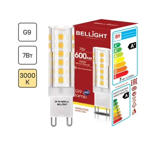 Лампа светодиодная Bellight G9 220-240 В 7 Вт капсула 600 лм теплый белый свет BELLIGHT 88297904