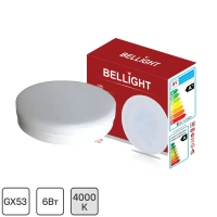 Лампа светодиодная Bellight GX53 220-240 В 6 Вт диск матовая 500 лм нейтральный белый свет BELLIGHT 88297909