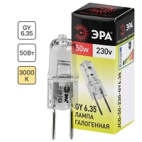 Лампа ЭРА 50Вт капсула тепеплый белый свет GY6.35-JCD-50W-230V