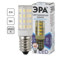 Лампа для холодильника светодиодная Эра E14 175-250 В 5 Вт капсула 400 лм нейтральный белый цвет света ЭРА None