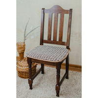 Чехол-сидушка на стул с завязками 049243 гобелен коричневый-плетенка