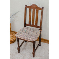 Чехол-сидушка на стул с завязками 049243 бежевый-листок