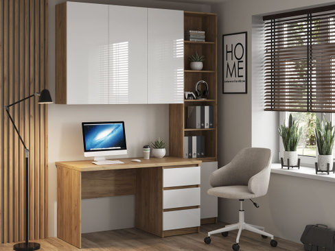 Комплект офисной мебели МК СТИЛЬ Бостон (стеллаж+стол+шкаф)