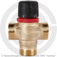 Клапан смесительный термостатический для систем отопления и ГВС Ду-25 (1") Ру-10 НР (НАР) Тр=+20...+43°С Kvs=1.6м3/ч (Т<