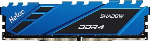 Модуль памяти DDR 4 DIMM 16Gb PC21300, 2666Mhz, Netac Shadow NTSDD4P26SP-16B C19 Blue, с радиатором