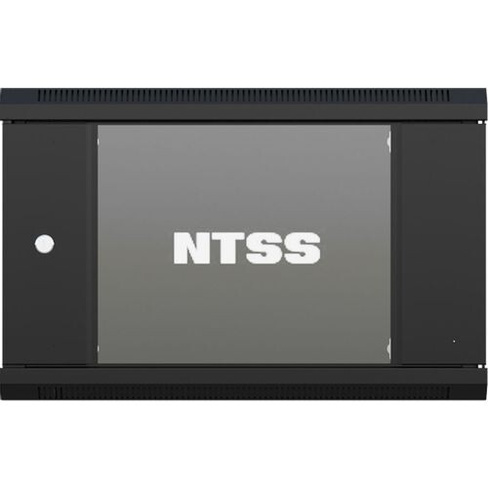 Шкаф коммутационный NTSS NTSS-W12U6045GS-BL настенный, стеклянная передняя дверь, 12U, 570x635x450 мм