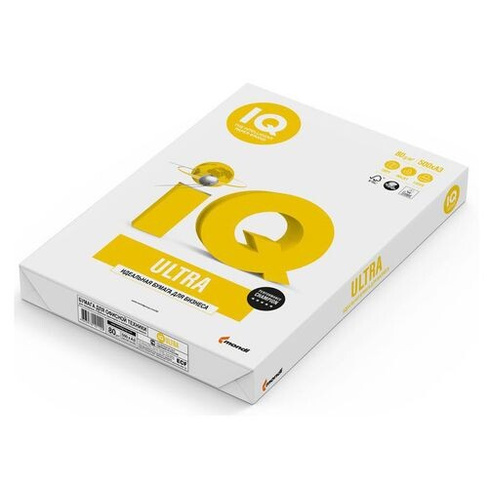 Бумага IQ Ultra, A3, офисная, 500л, 80г/м2, белый