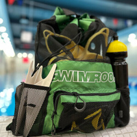 Сетчатый мешок - рюкзак для спорта и пляжного отдыха SwimRoom "Mesh Backpack 2.0", зеленый