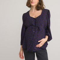 Блузка для периода беременности с цветочным принтом 38 (FR) - 44 (RUS) черный