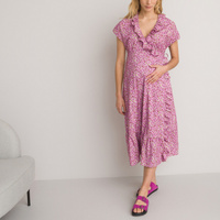 Платье для периода беременности с воланами 46 розовый