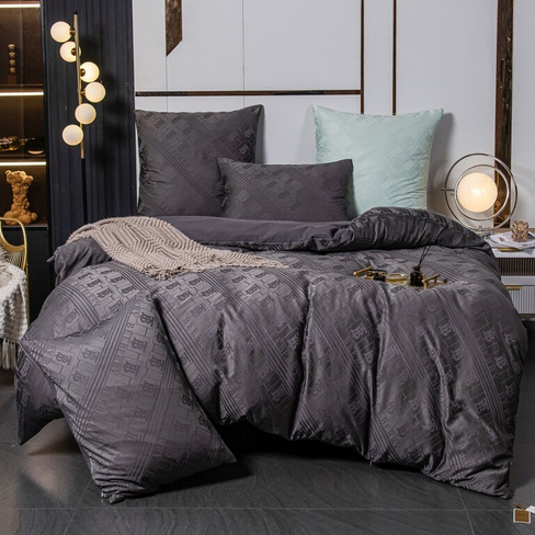 Комплект постельного белья Сатин Жаккард на резинке GCR002 СИТРЕЙД двуспальный наволочки 70x70 2 шт