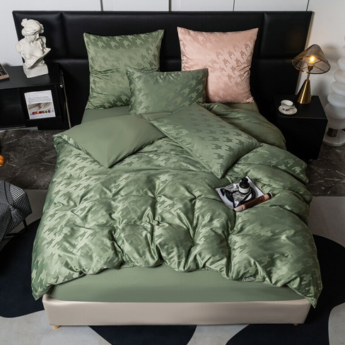 Комплект постельного белья Сатин Жаккард на резинке GCR004 СИТРЕЙД двуспальный наволочки 70x70 2 шт