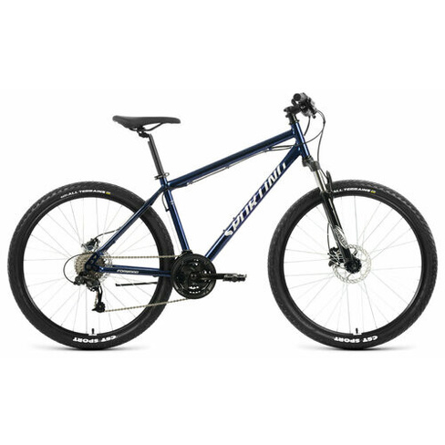 Горный велосипед Forward Sporting 27,5 3.2 HD (2022) 17" Сине-серебристый (156-170 см)