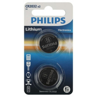 Батарейка Philips, CR2032, литиевая, 3 В, блистер, 2 шт, Б0062716