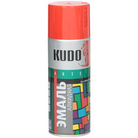 Эмаль аэрозольная, KUDO, универсальная, алкидная, глянцевая, красная, 520 мл, KU-1003