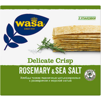 Упаковка 10 штук Хлебцы пшеничные WASA Delicate Crisp Rosemary&sea salt тонкие к/п 190г Швеция Wasa