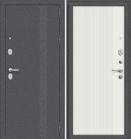 Дверь металлическая "Тайга-9 Вертикаль" белая