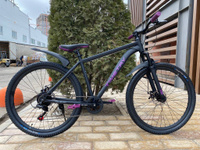 Горный велосипед 27.5 черный матовый с фиолетовым