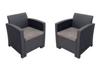 Кресло ARIZONA (2 шт) антрацит (подушки серые)