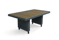 MOKKA BELLA стол прямоугольный с деревянной столешницей Цвет лозы: серый Цвет ножек: темно-серый