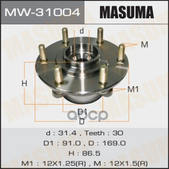 Ступица Передняя Mitsubishi Montero Masuma Mw-31004 Masuma арт. MW-31004