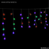 Гирлянда "Бахрома" Ш:1.4 м, В:0,3 м, нить силикон, "Ежики", LED-48-220V, МУ