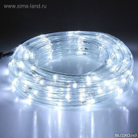 LED шнур 13 мм, круглый, 5 м, чейзинг, LED-24-220V, с контролл. 8р, белый L