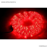 LED шнур 13 мм, круглый, 10 м, чейзинг, LED/м-36-220V, с контролл. 8р, крас