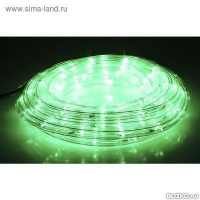 LED шнур 13 мм, круглый, 10 м, чейзинг, LED/м-36-220V, с контролл. 8р, зеле